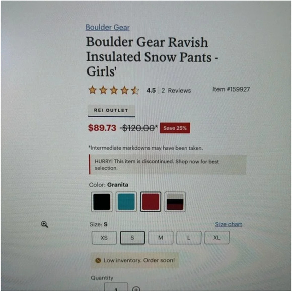 BOULDER GEAR REI Girls Ravish Insulated Snow Ski Snowboard Pants SMALL 7-8 NWT - Picture 3 of 4